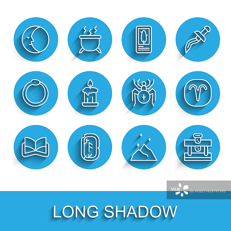 魔法书魔法符文月亮线条合集图片素材