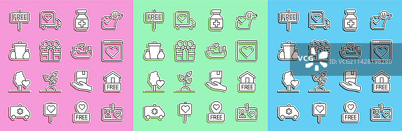 志愿者身份牌或徽章免费上门线条图标图片素材