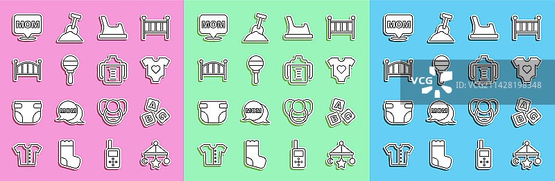 婴儿床挂件玩具、积木图片素材