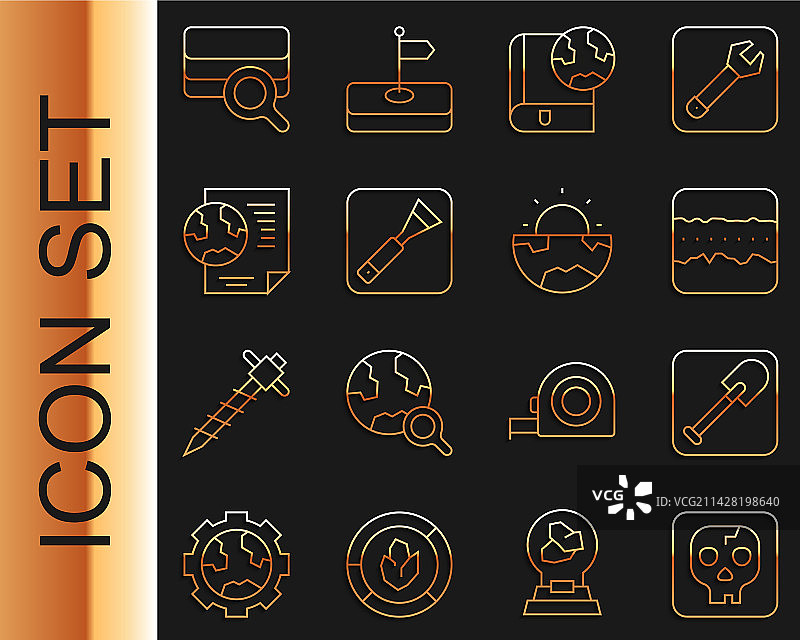 考古铲土壤地面分层线条图片素材