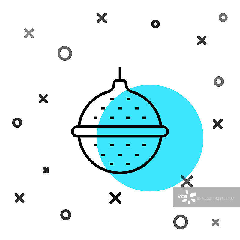 黑色线条球形茶叶过滤器图标图片素材