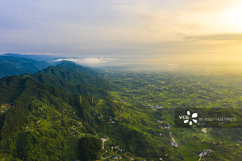 航拍四川达州渠县乡村风光图片素材