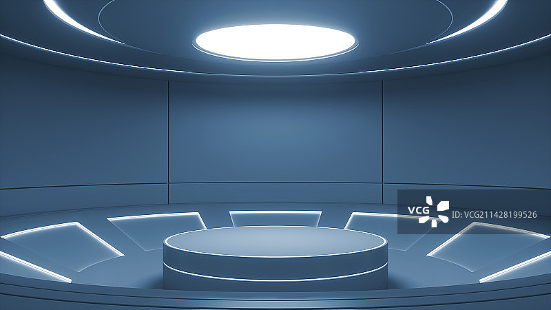 3D圆形大气空展厅图片素材