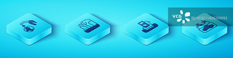 2.5D加油泵喷嘴和地球冰川素材图片素材