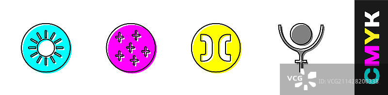 夕阳、满月、双鱼座、黄道十二宫符号、冥王星图片素材