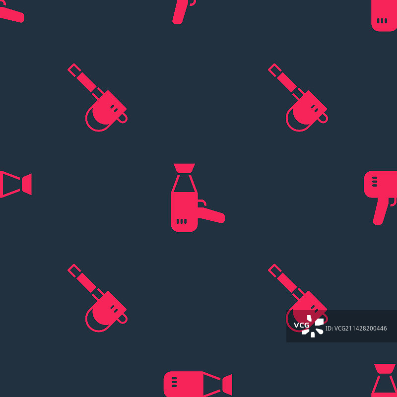 木斧和吹风机无缝图案图片素材