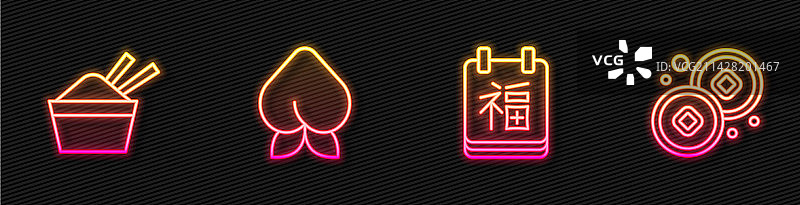 新年冰碗筷子线条素材图片素材