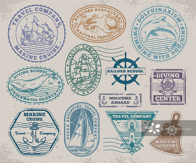 海洋探险标志图片素材