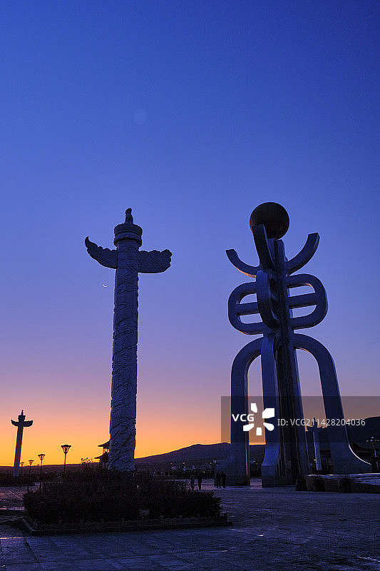 佳木斯抚远东极广场東立体字雕塑图片素材