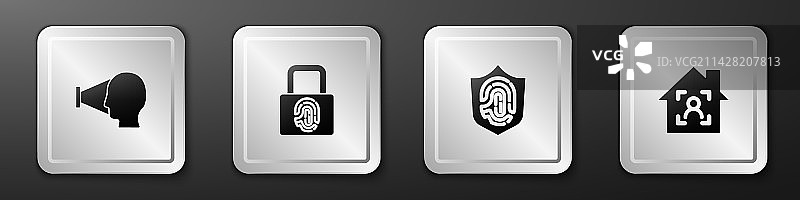 带锁的人脸识别指纹套装图片素材