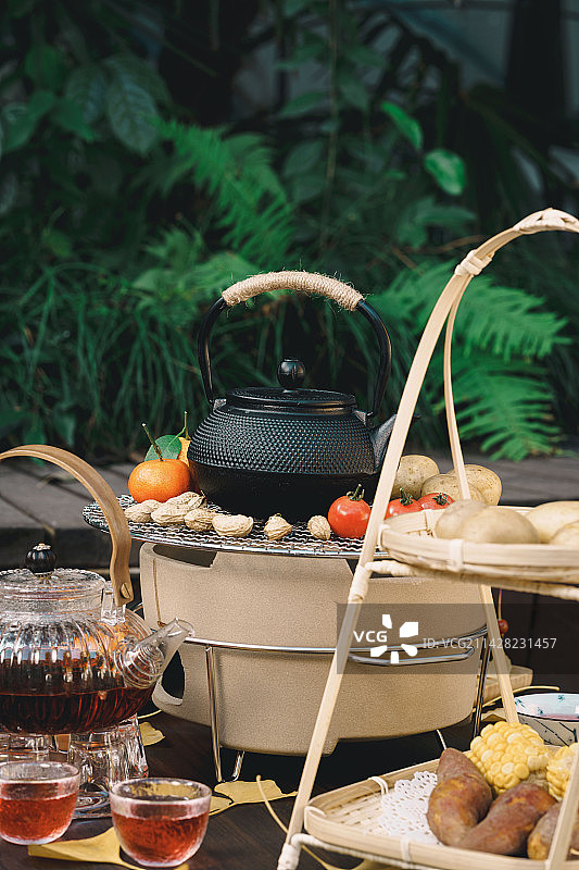 围炉煮茶露营风图片素材