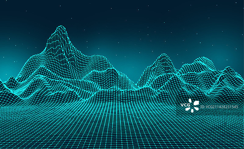 大数据概念的抽象数字地形图片素材
