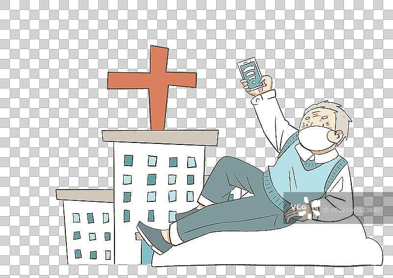 老年人注意健康防护图片素材