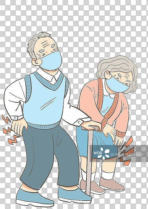 老年人注意健康防护图片素材