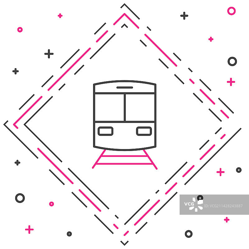 白色背景上的火车和铁路图标图片素材