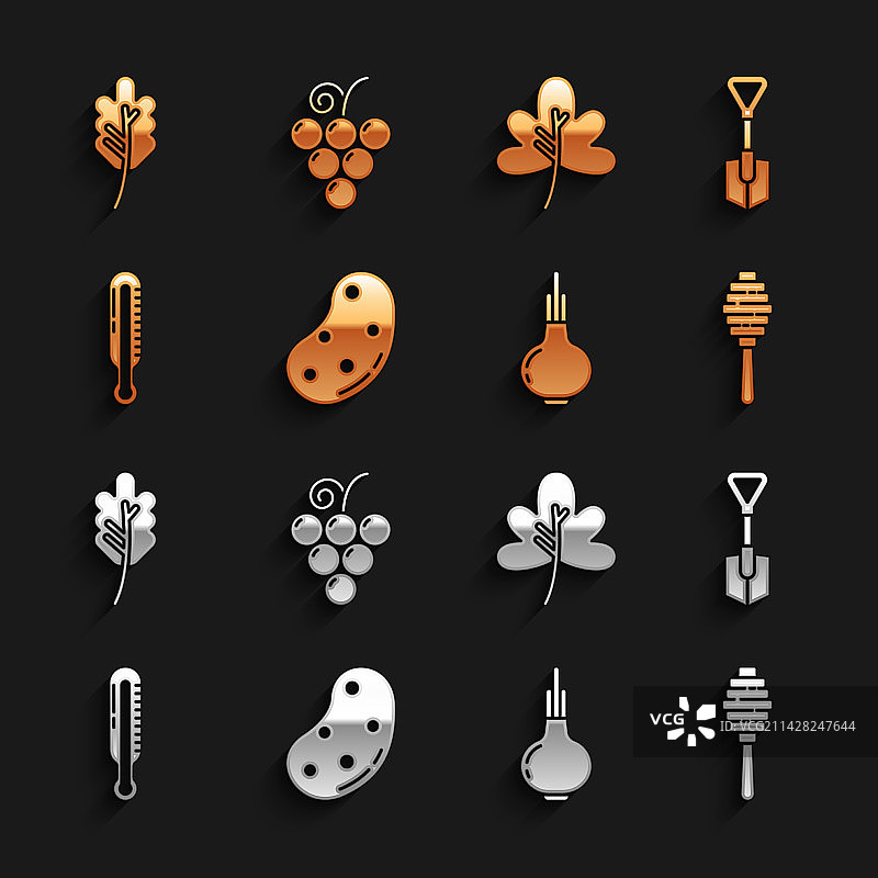 马铃薯铲子蜂蜜勺洋葱套装图片素材