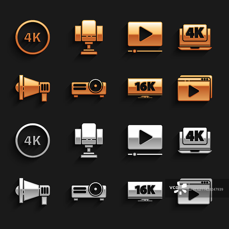 带4K的电影胶片媒体投影仪笔记本电脑图案图片素材