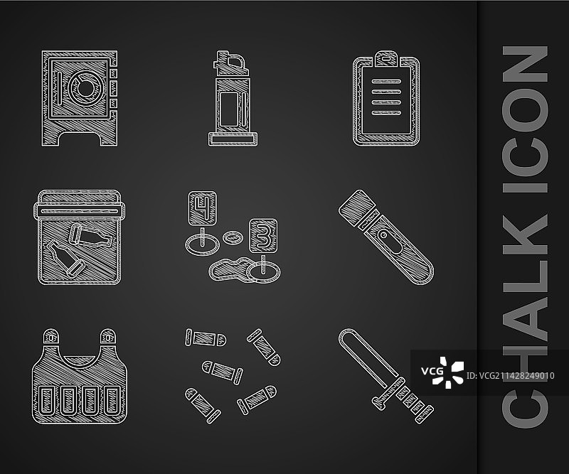 犯罪现场标记、子弹和警察用品图片素材