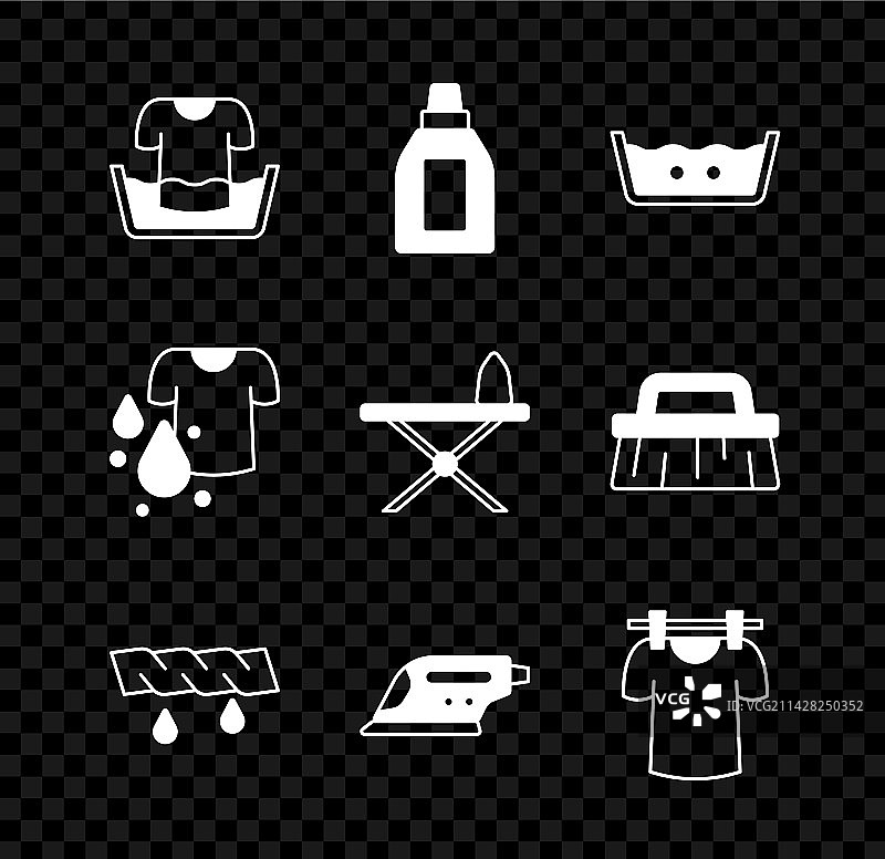 水盆、衬衫与清洁剂瓶子模型图片素材