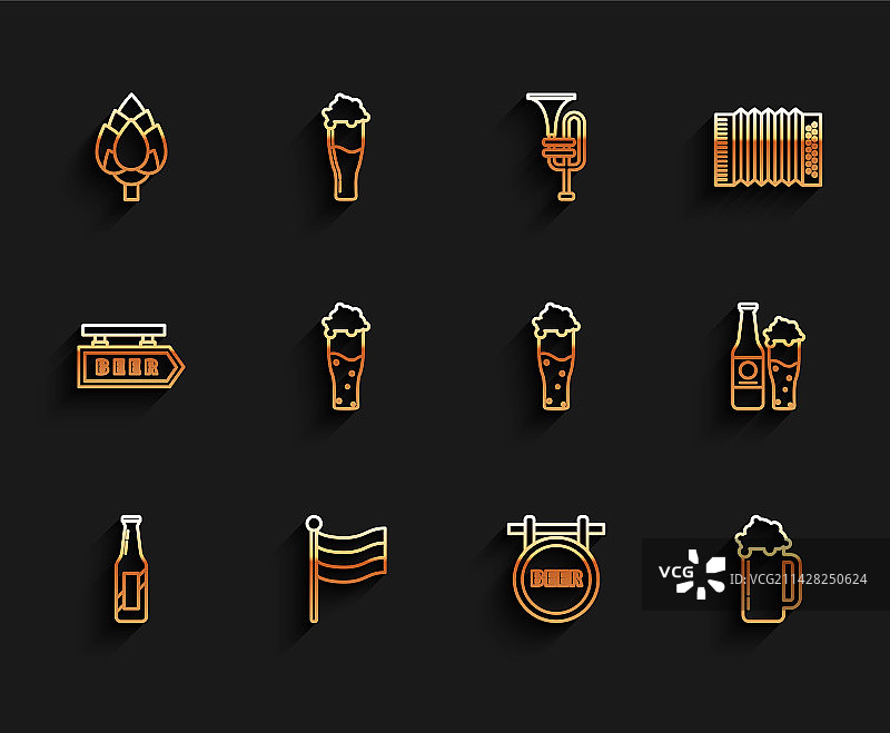 啤酒瓶与德国国旗图案素材图片素材