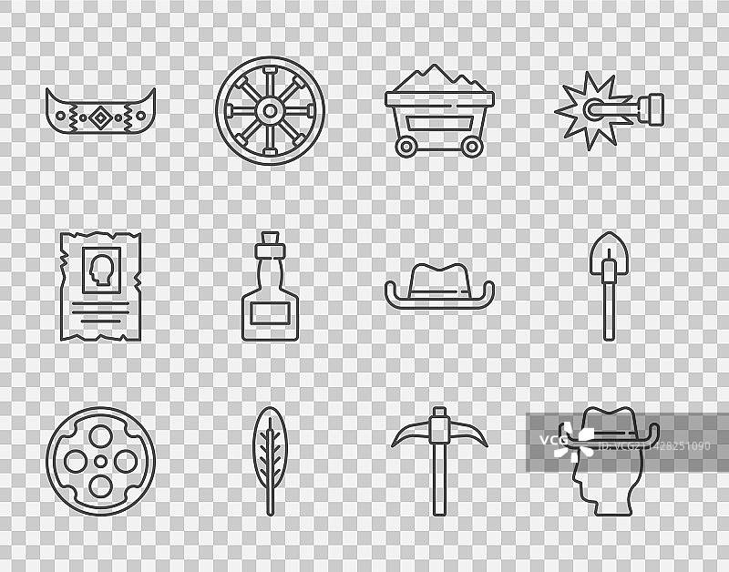 左轮手枪、牛仔和煤矿图片素材