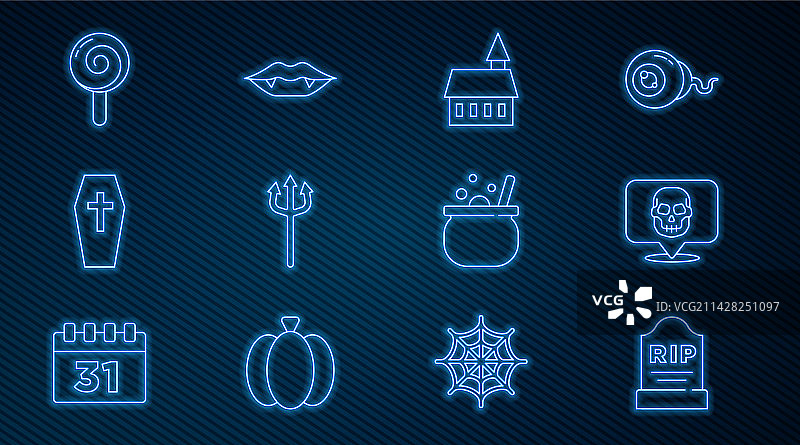 墓碑骷髅城堡线条icon图片素材