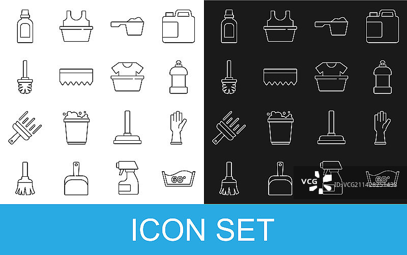 橡胶手套清洁用品组合图片素材