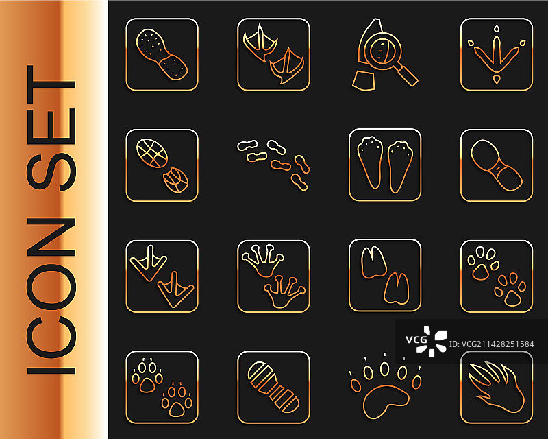 线条鳄鱼脚印爪子人图片素材