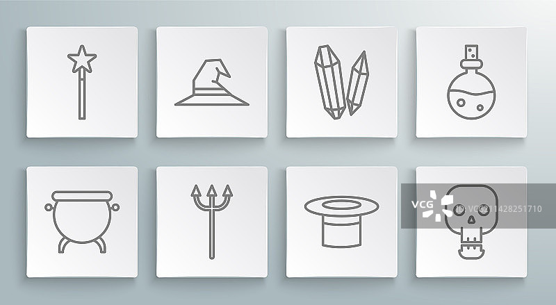 女巫坩埚帽子海王星三叉戟组合图片素材