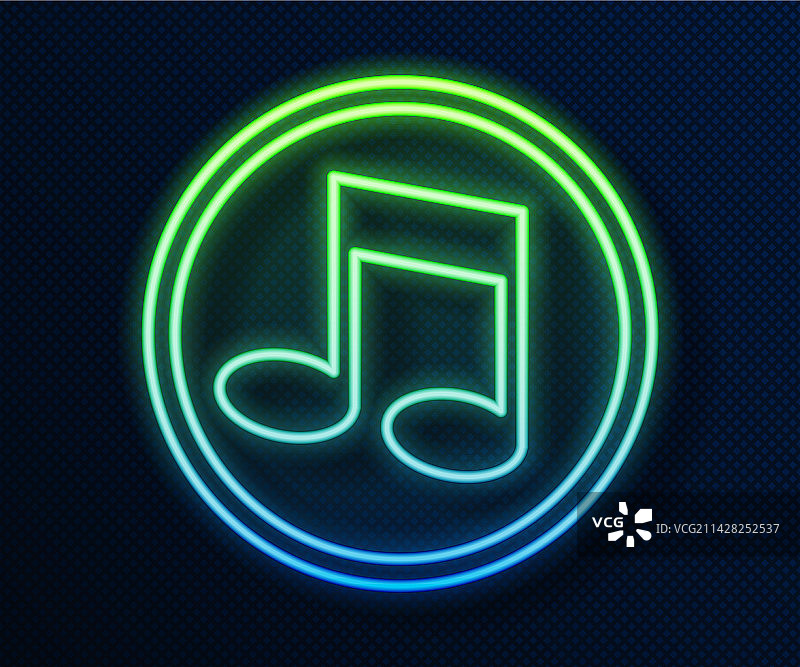 霓虹灯发光线条音符图标图片素材