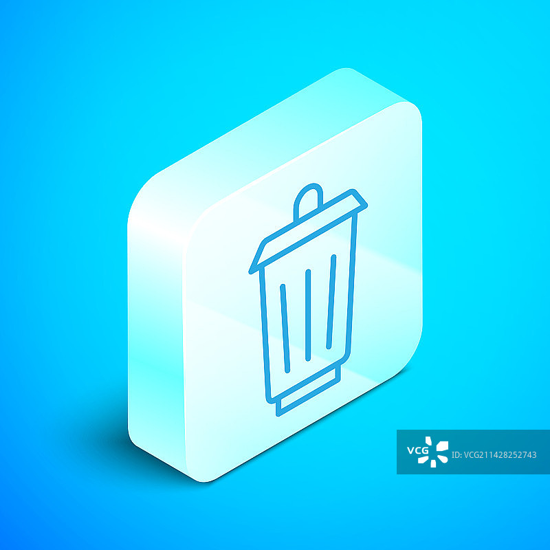 2.5D线条垃圾桶图标图片素材