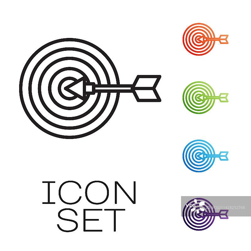 黑色线条目标财务目标概念图标图片素材