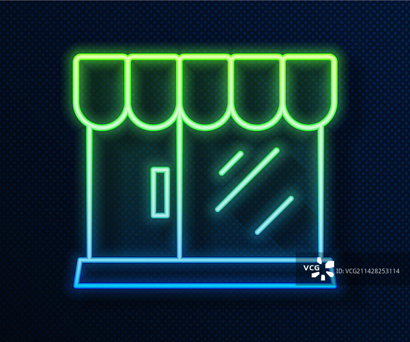 发光霓虹灯线条理发店建筑图标图片素材