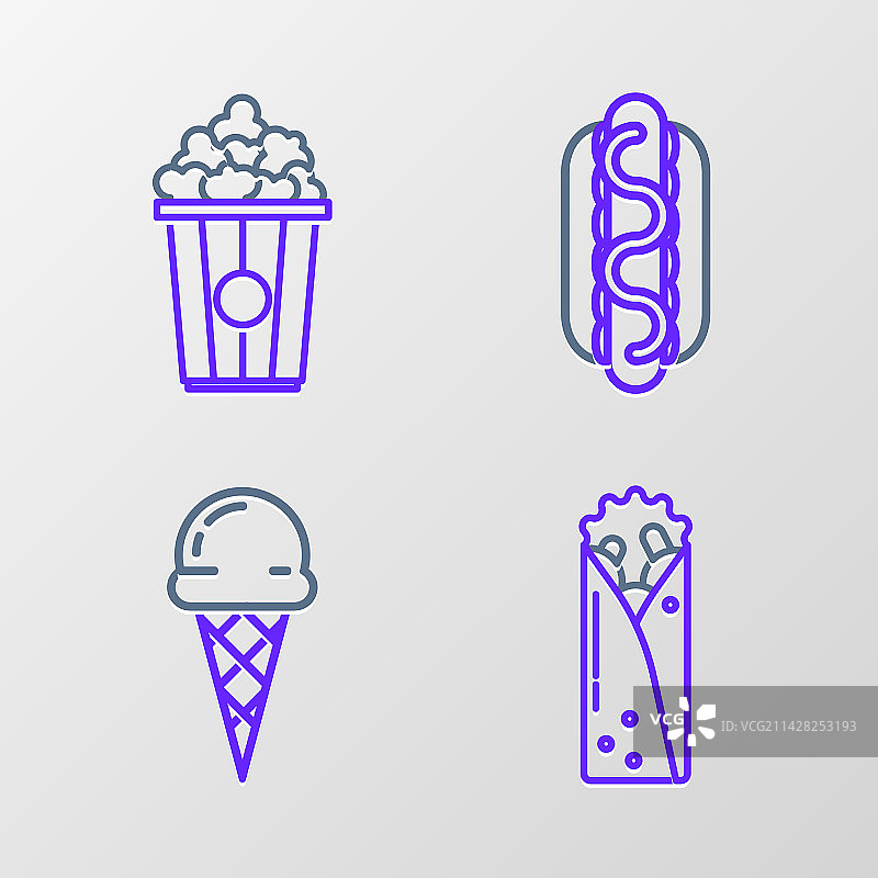 烤肉、冰淇淋与蛋卷图片素材