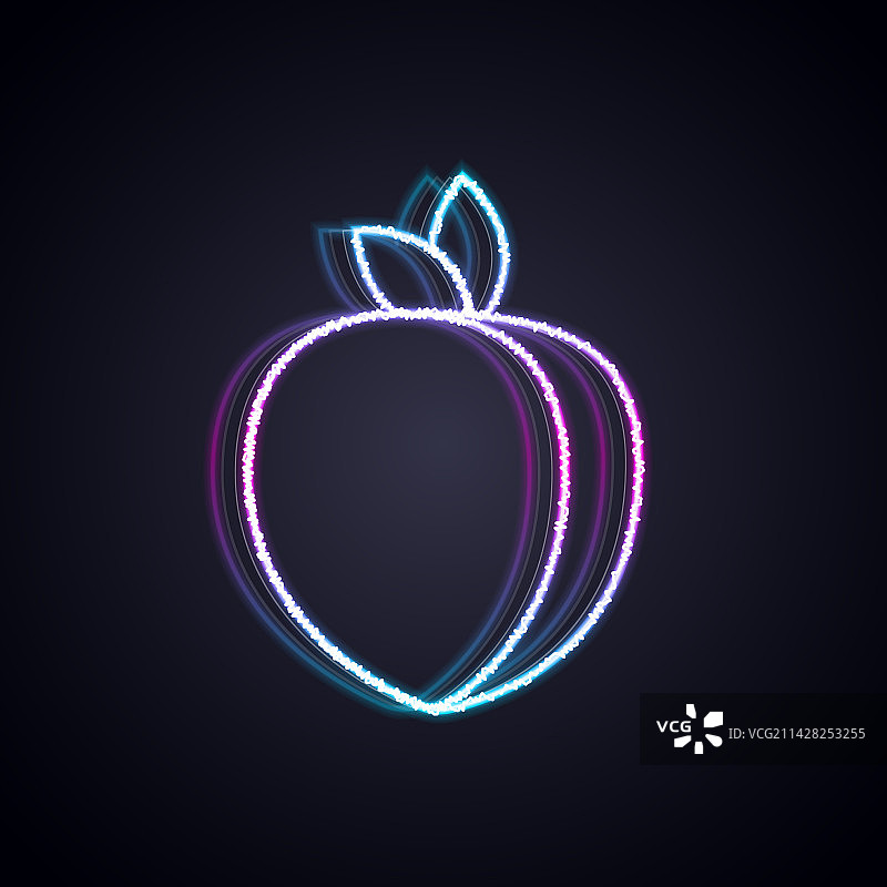 发光霓虹灯李子图标图片素材