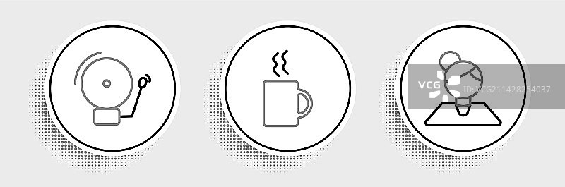 老师闹钟咖啡线条图标图片素材