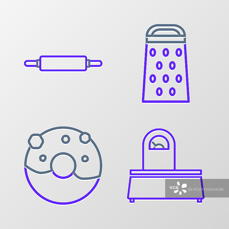 带甜釉磨丝器的甜甜圈图片素材