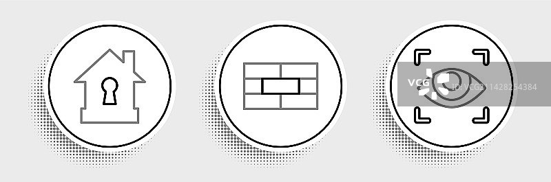 房屋保护扫描线条元素图片素材