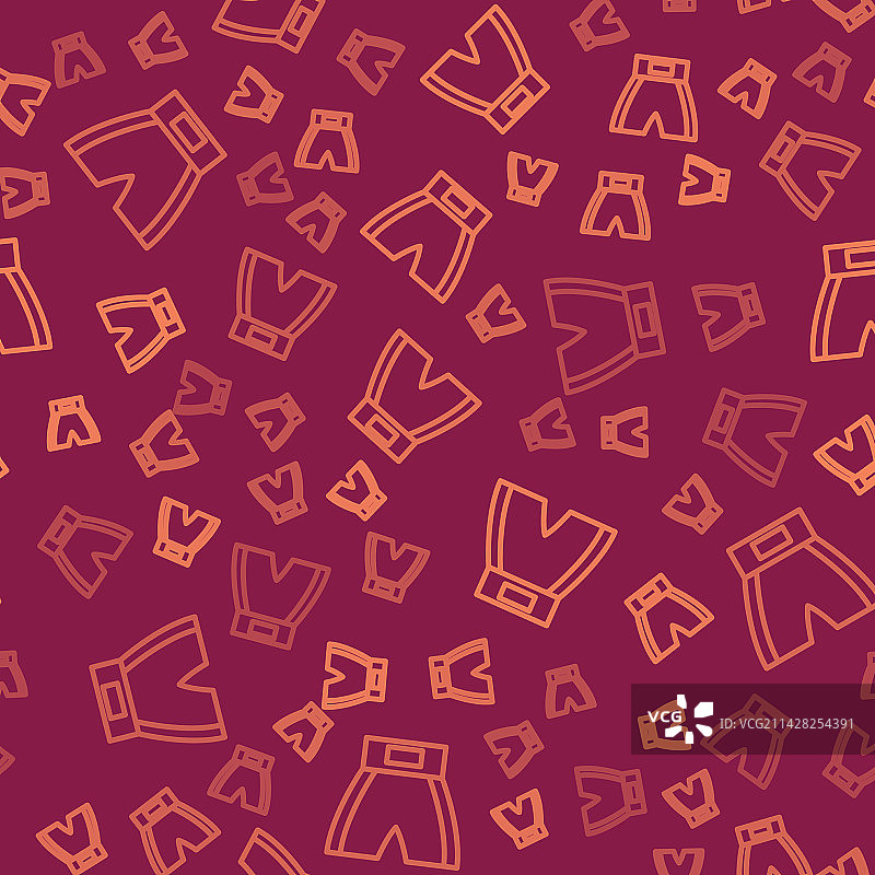 棕色线条拳击短裤图标无缝图案图片素材