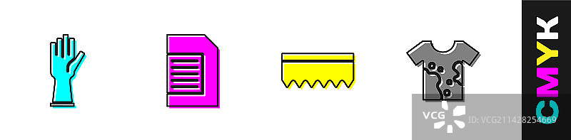 橡胶手套、洗衣液和海绵套件图片素材