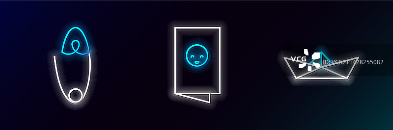 折纸船经典钢制安全别针图片素材