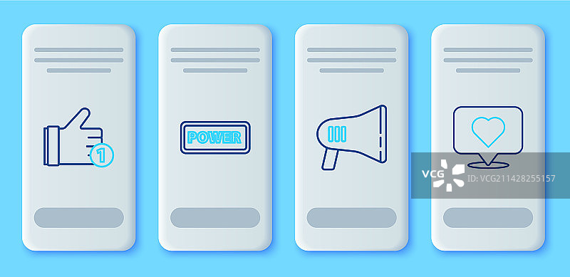 电源按钮扩音器点赞图片素材