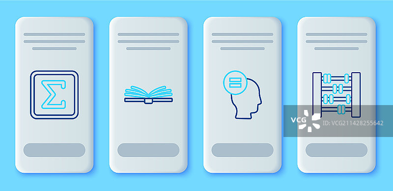 打开的书本、计算符号和Sigma符号图标图片素材