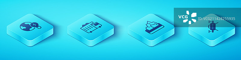 2.5D全球星球灯泡采矿倾卸装置组合图片素材