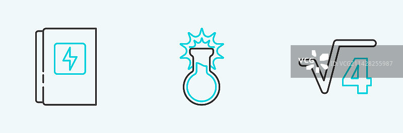 4的平方根符号、电气面板线条组合图片素材