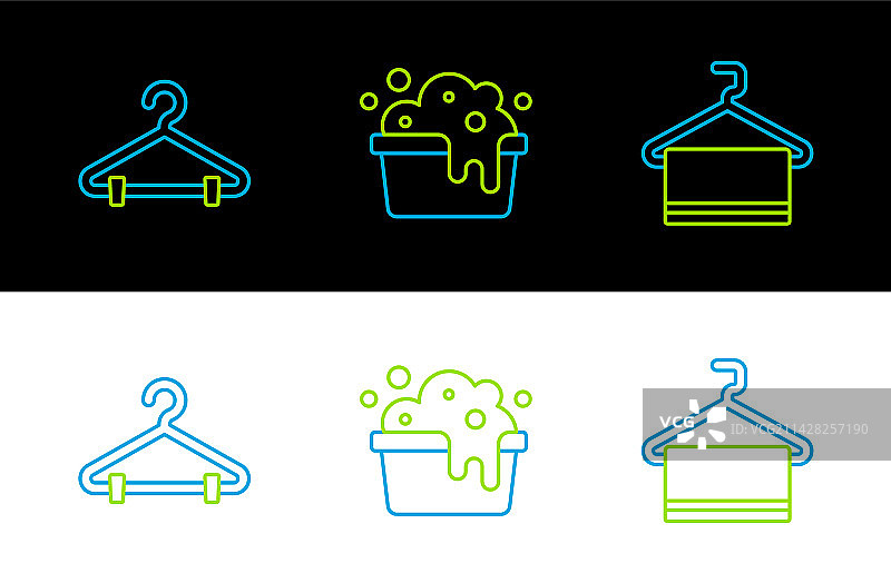 毛巾、衣架和衣柜图片素材