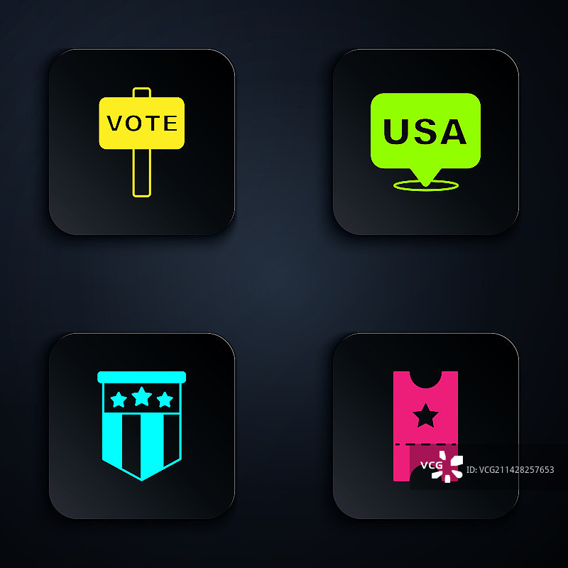 棒球票美国国旗套装图片素材