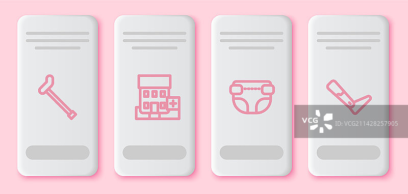 手杖拐杖医疗医院线性图标图片素材