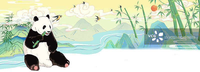 熊猫与竹林图片素材