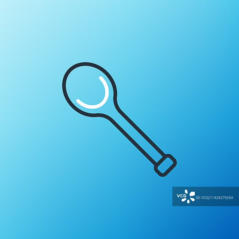 蓝色背景上的桑拿勺线条图标图片素材
